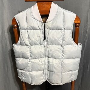 Eddie Bauer Woman’s Gray with light Purple Collar Goose Down Vest Size M